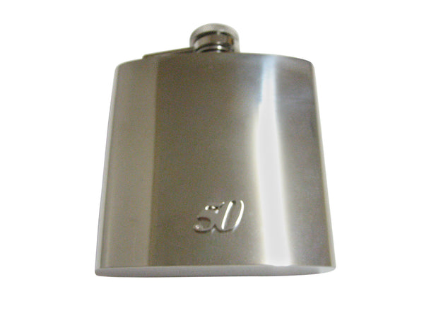 Silver Toned 50 Years 6 Oz. Stainless Steel Flask