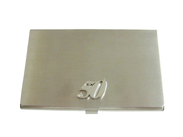 Silver Toned 50 Years Business Card Holder