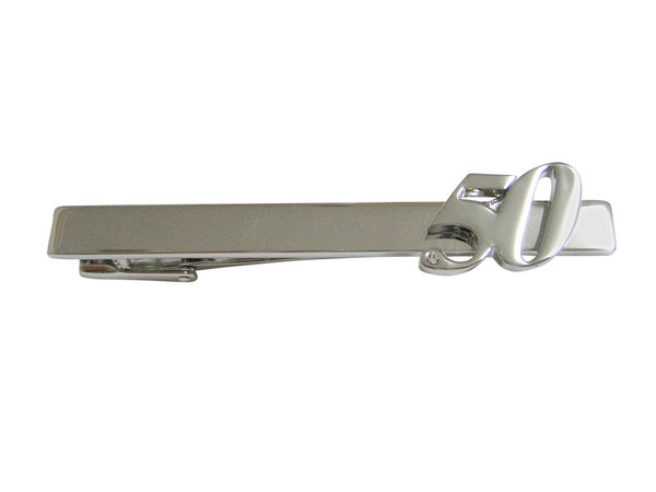 Silver Toned 50 Years Square Tie Clip