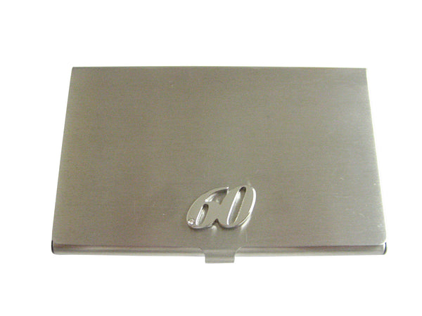 Silver Toned 60 Years Business Card Holder