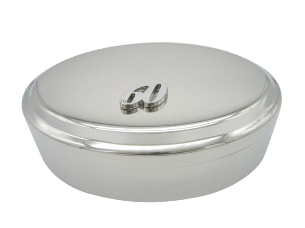 Silver Toned 60 Years Pendant Oval Trinket Jewelry Box