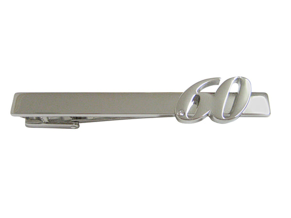 Silver Toned 60 Years Square Tie Clip