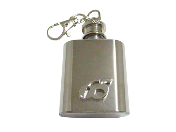 Silver Toned 65 Years 1 Oz. Stainless Steel Key Chain Flask