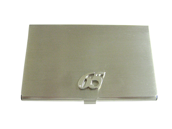 Silver Toned 65 Years Business Card Holder
