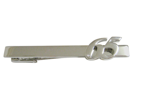 Silver Toned 65 Years Square Tie Clip