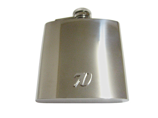 Silver Toned 70 Years 6 Oz. Stainless Steel Flask