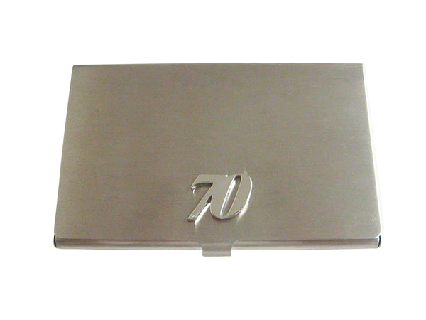 Silver Toned 70 Years Business Card Holder