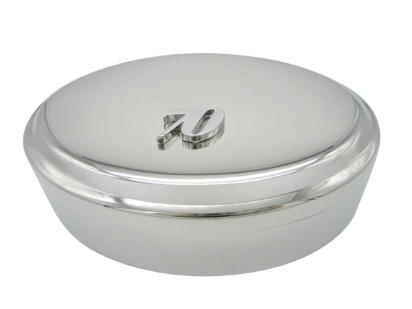 Silver Toned 70 Years Pendant Oval Trinket Jewelry Box
