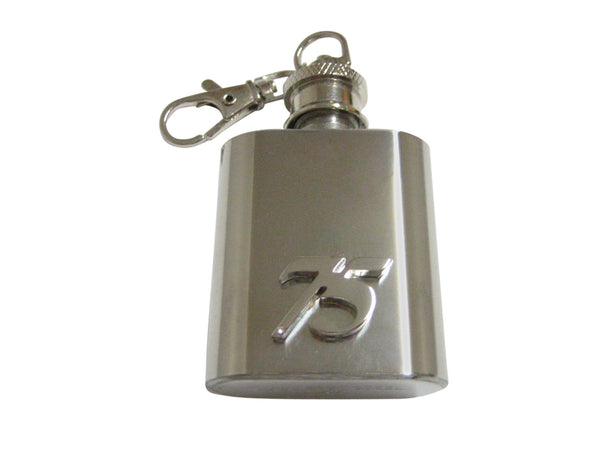 Silver Toned 75 Years 1 Oz. Stainless Steel Key Chain Flask