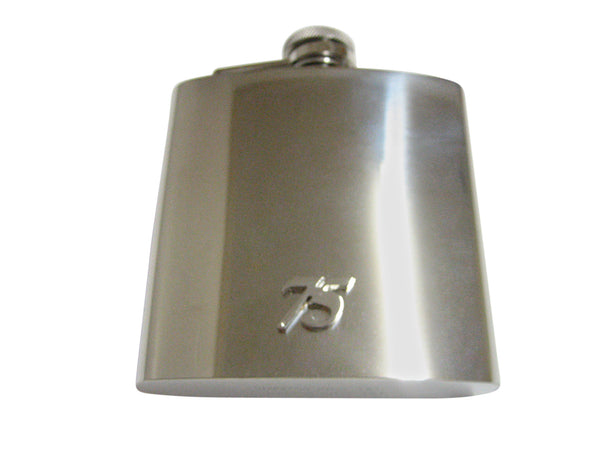 Silver Toned 75 Years 6 Oz. Stainless Steel Flask