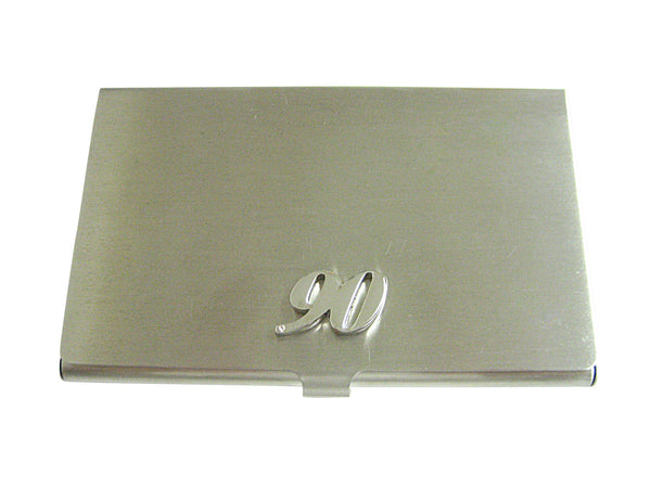 Silver Toned 90 Years Business Card Holder