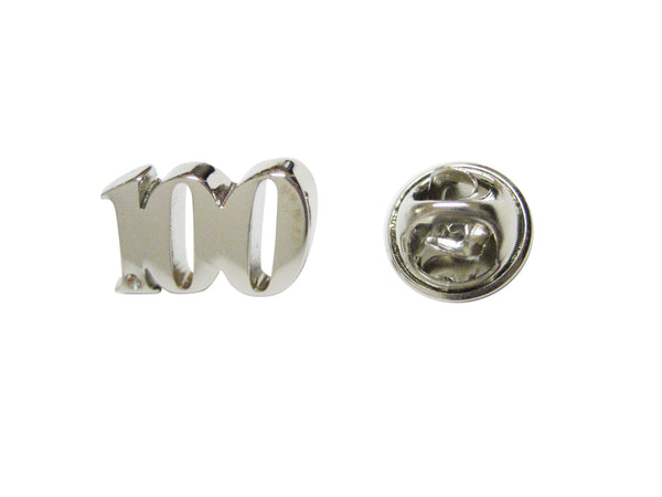 Silver Toned Age 100 Lapel Pin