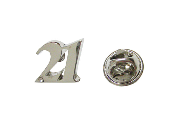 Silver Toned Age 21 Lapel Pin