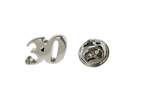 Silver Toned Age 30 Lapel Pin