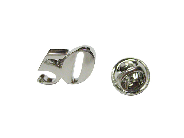 Silver Toned Age 50 Lapel Pin