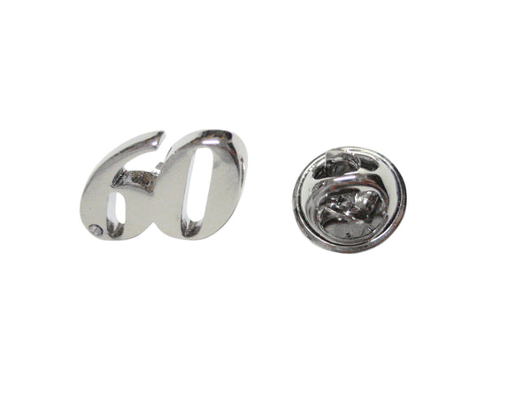 Silver Toned Age 60 Lapel Pin
