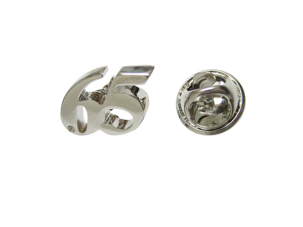 Silver Toned Age 65 Lapel Pin
