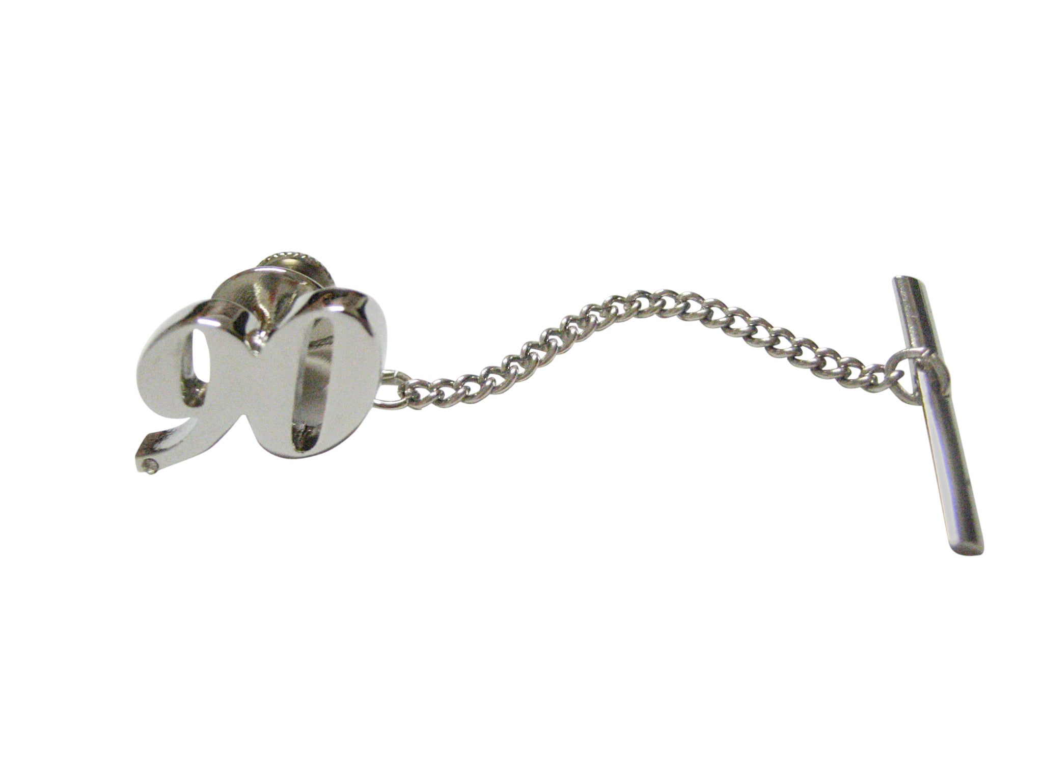 Silver Toned Age 90 Tie Tack