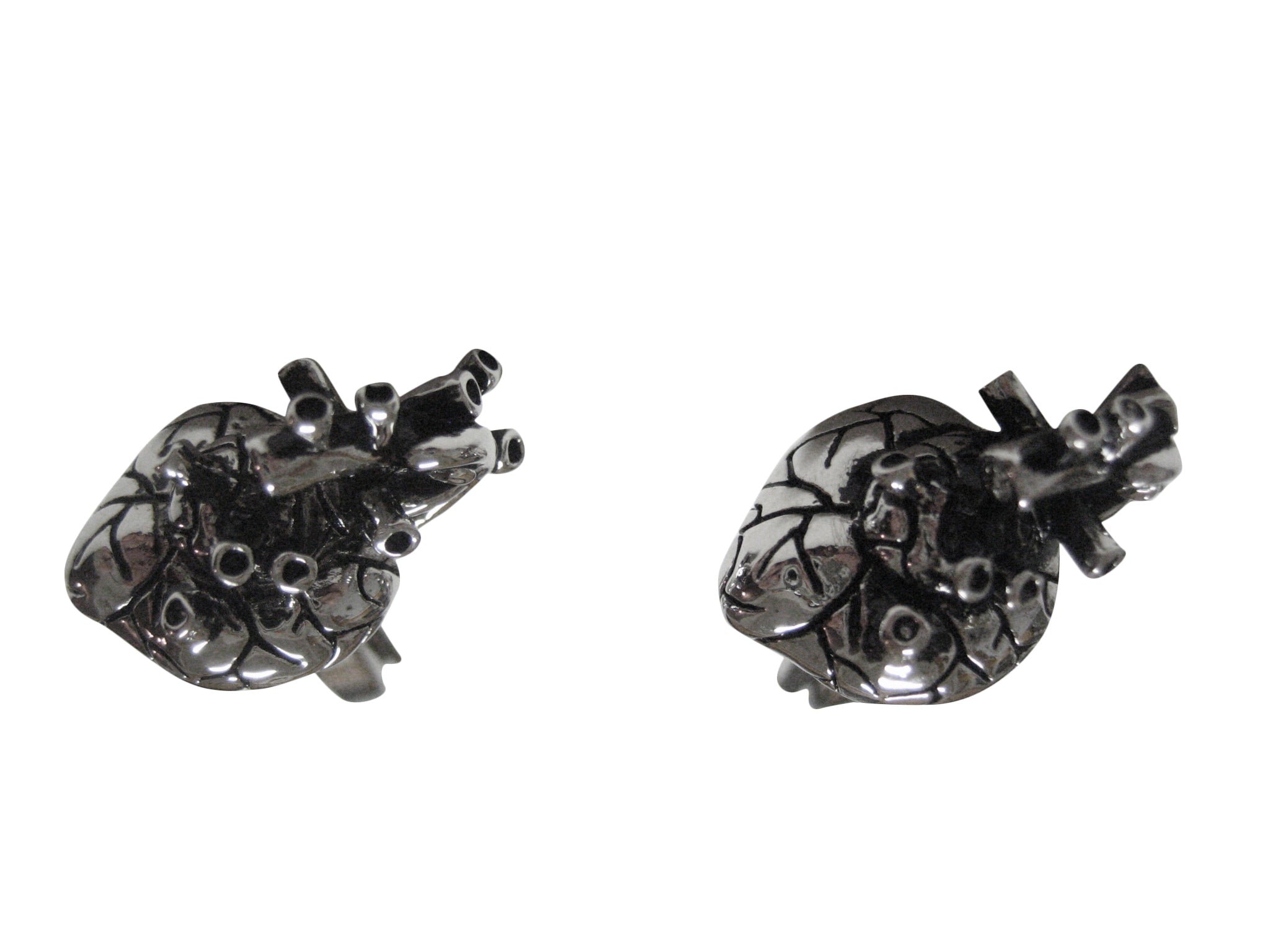 Silver Toned Anatomy Heart Cufflinks