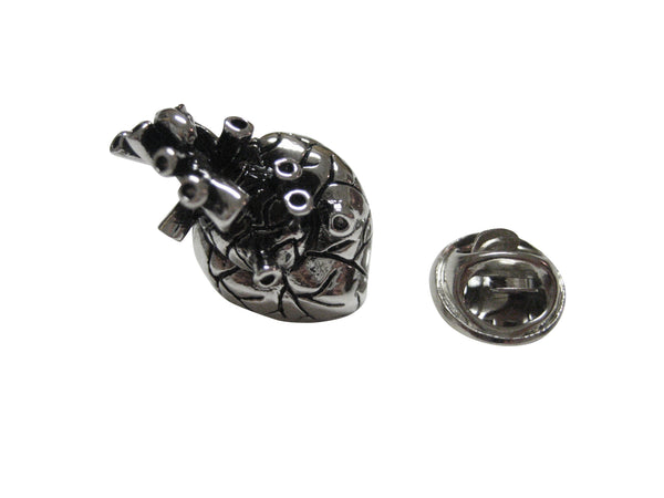 Silver Toned Anatomy Heart Lapel Pin