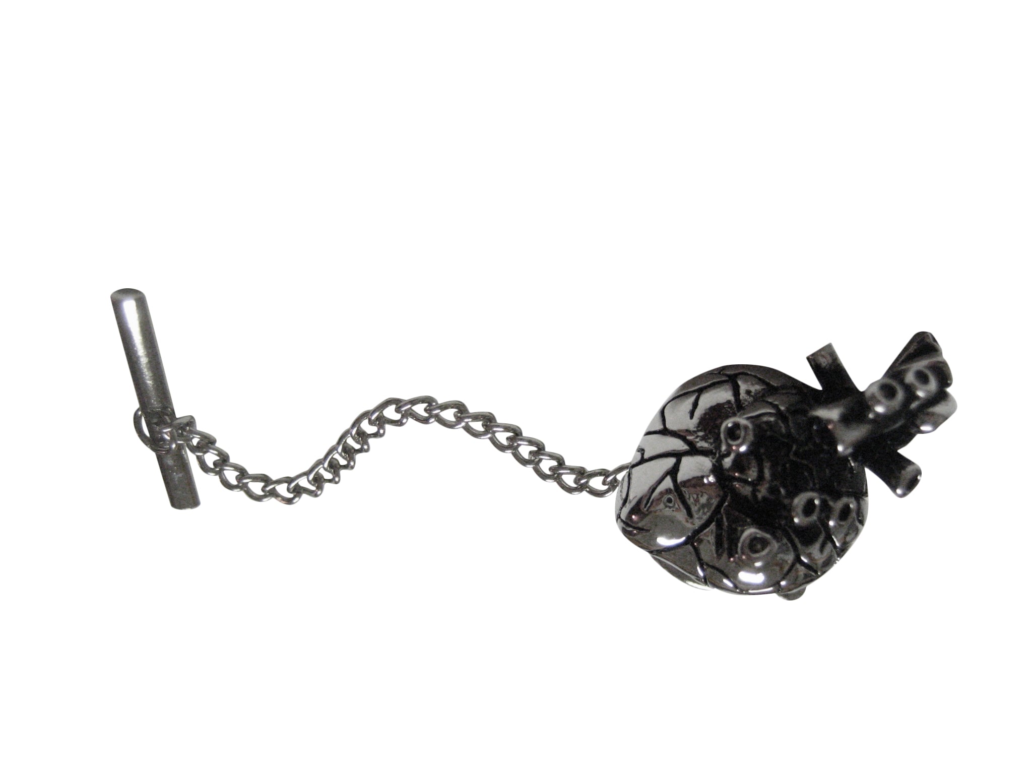 Silver Toned Anatomy Heart Tie Tack