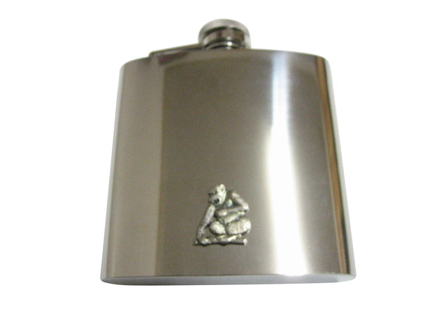 Silver Toned Angry Monkey Pendant 6 Oz. Stainless Steel Flask