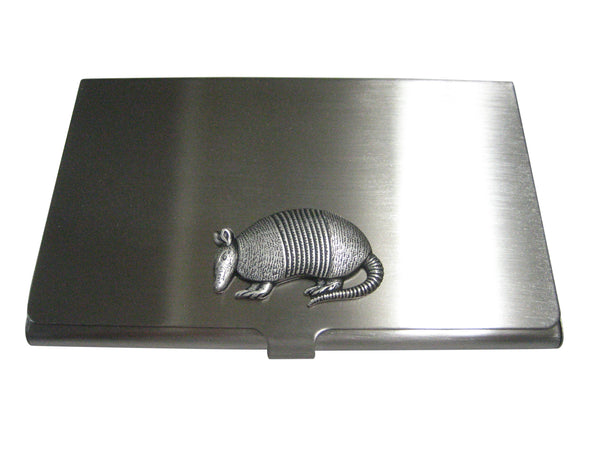 Silver Toned Armadillo Business Card Holder