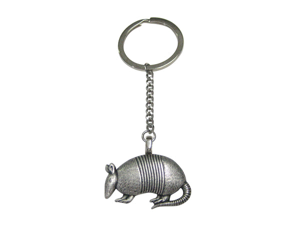 Silver Toned Armadillo Pendant Keychain