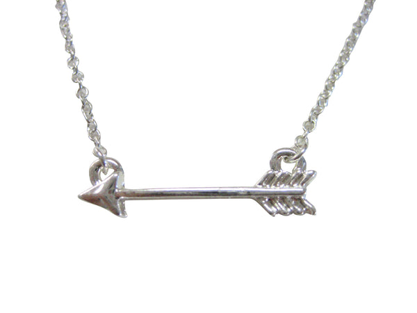 Silver Toned Arrow Design Pendant Necklace