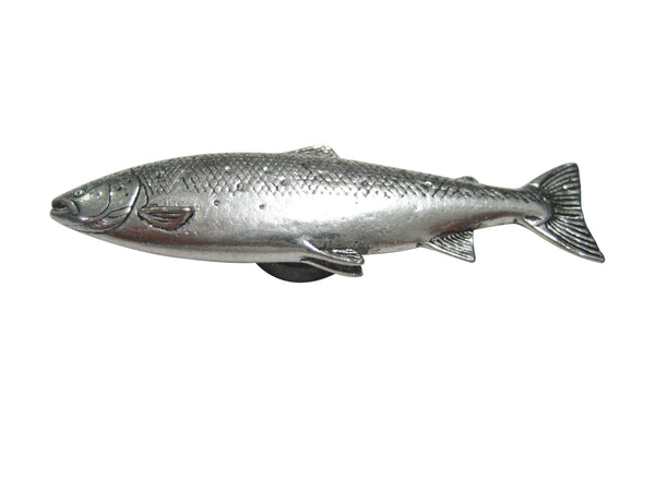 Silver Toned Atlantic Salmon Fish Magnet