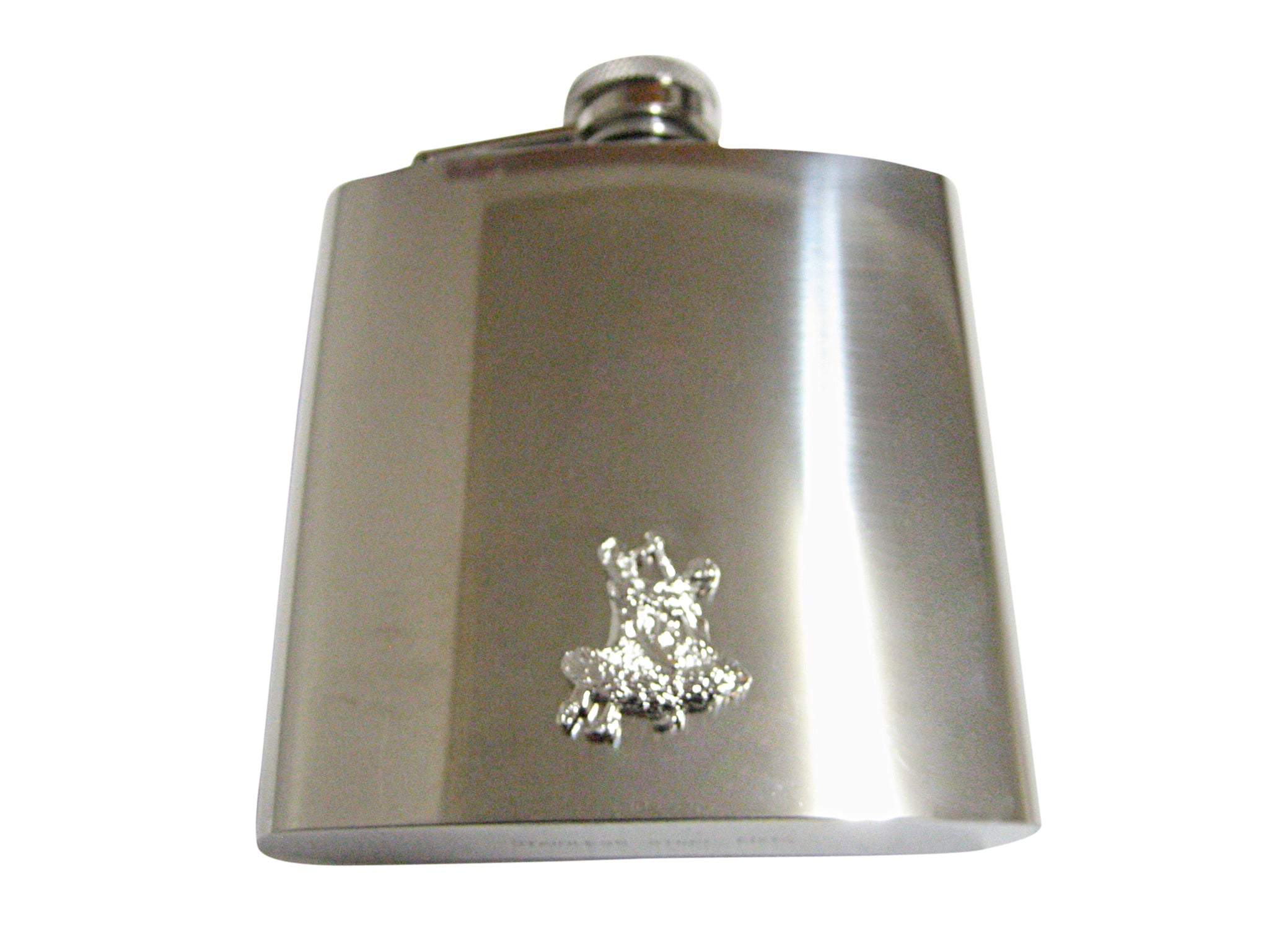 Silver Toned Ballroom Dancing 6oz Flask
