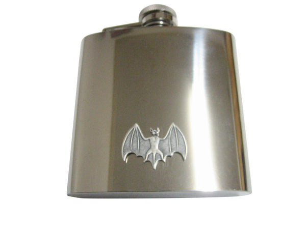 Silver Toned Bat Pendant 6 Oz. Stainless Steel Flask