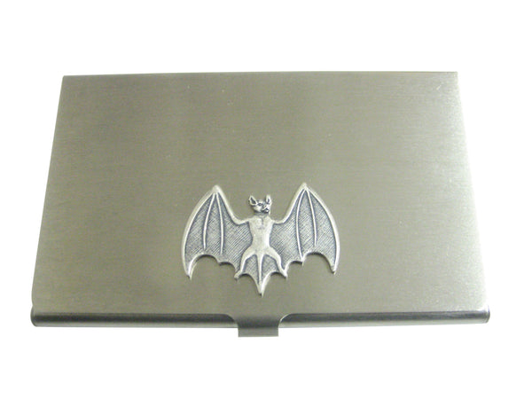Silver Toned Bat Pendant Business Card Holder