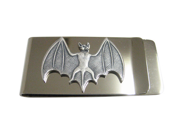 Silver Toned Bat Pendant Money Clip