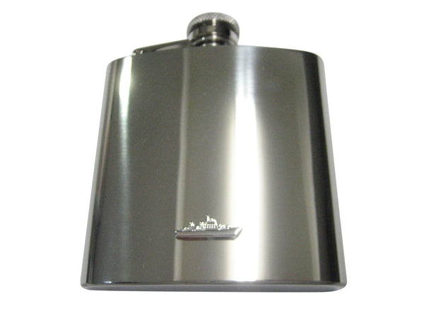 Silver Toned Battleship 6oz Flask