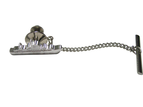 Silver Toned Battleship Tie Tack