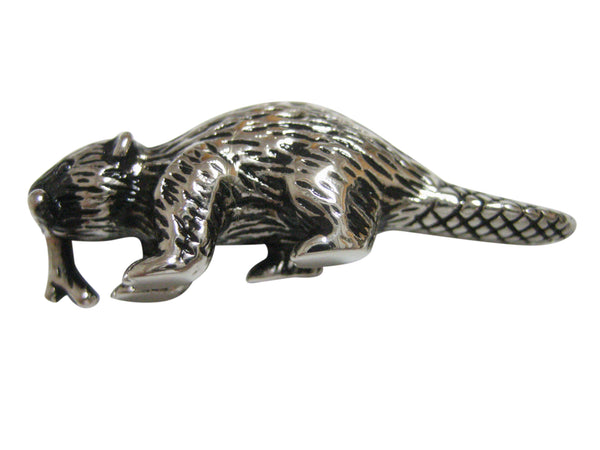 Silver Toned Beaver Pendant Magnet