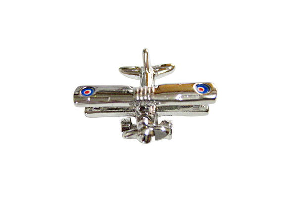 Silver Toned BiPlane with Roundels Design Magnet