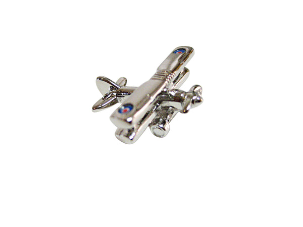 Silver Toned BiPlane with Roundels Design Magnet