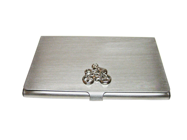 Silver Toned Bicyclist Business Card Holder