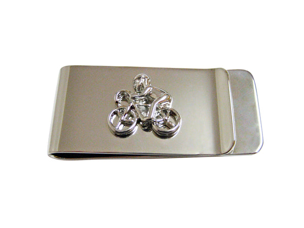 Silver Toned Bicyclist Money Clip