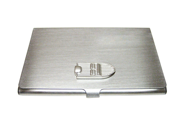 Silver Toned Boat Business Card Holder