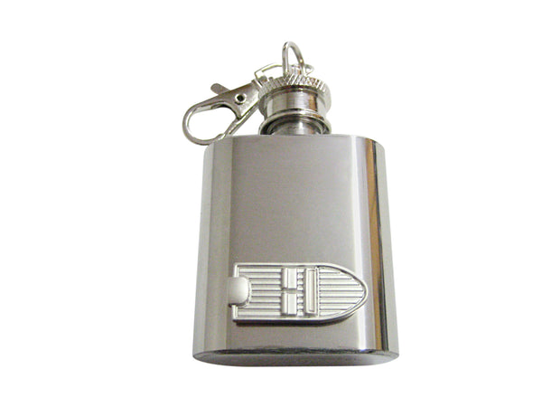 Silver Toned Boat 1 Oz. Stainless Steel Key Chain Flask