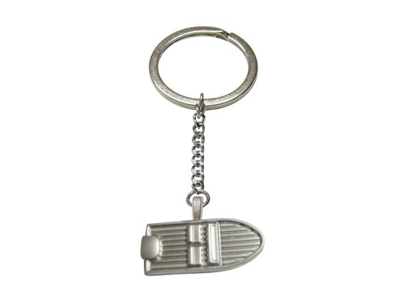 Silver Toned Boat Pendant Keychain