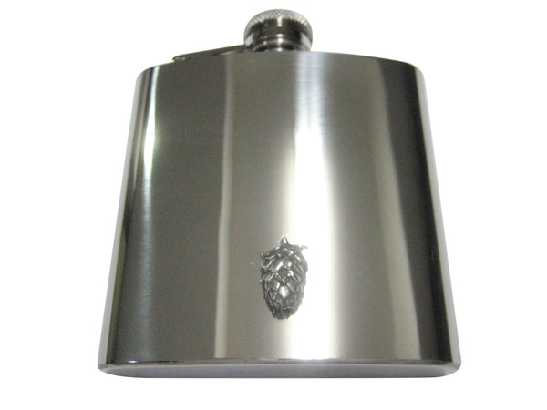 Silver Toned Brewing Beer Hops 6oz Flask