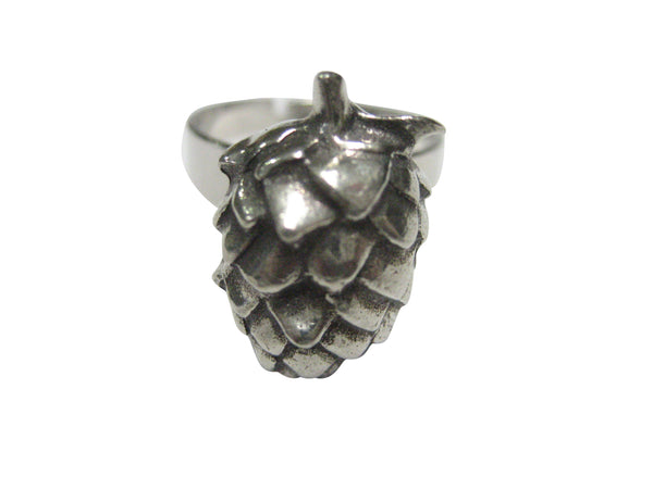 Silver Toned Brewing Beer Hops Adjustable Size Fashion Ring