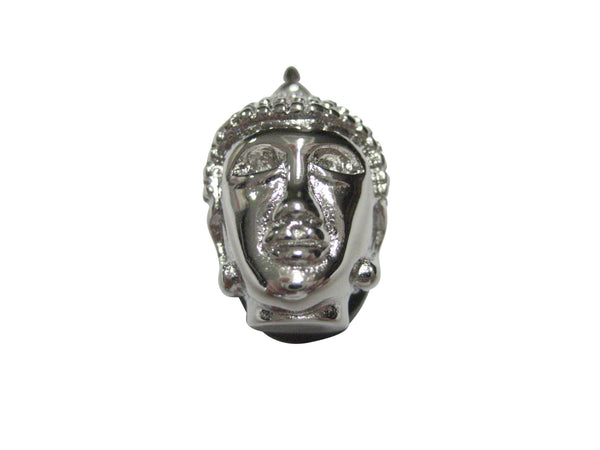 Silver Toned Buddha Head Buddhism Magnet