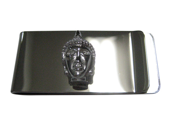 Silver Toned Buddha Head Buddhism Money Clip