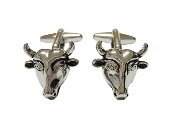 Silver Toned Bull Head Cufflinks