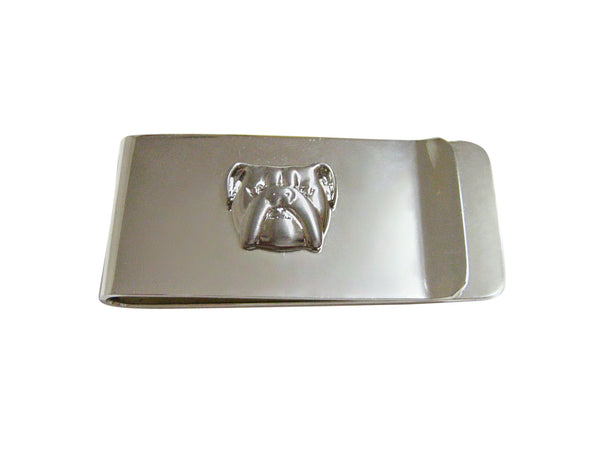 Silver Toned Bulldog Head Money Clip